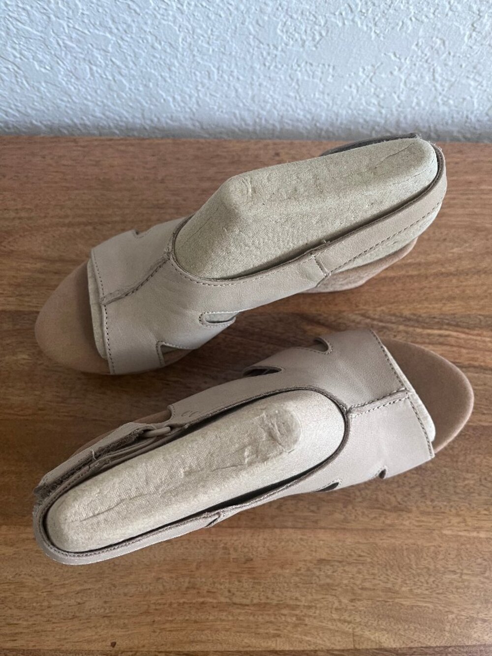 NEW! Clarks Collection Annadel Bari Sand/Natural Suede Wedge Platform Sandal 6 - Picture 5 of 13